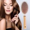 Cushion Hair Brush Minimalist Prevent Static Detangling Massage Brush with Wooden Handle for Home