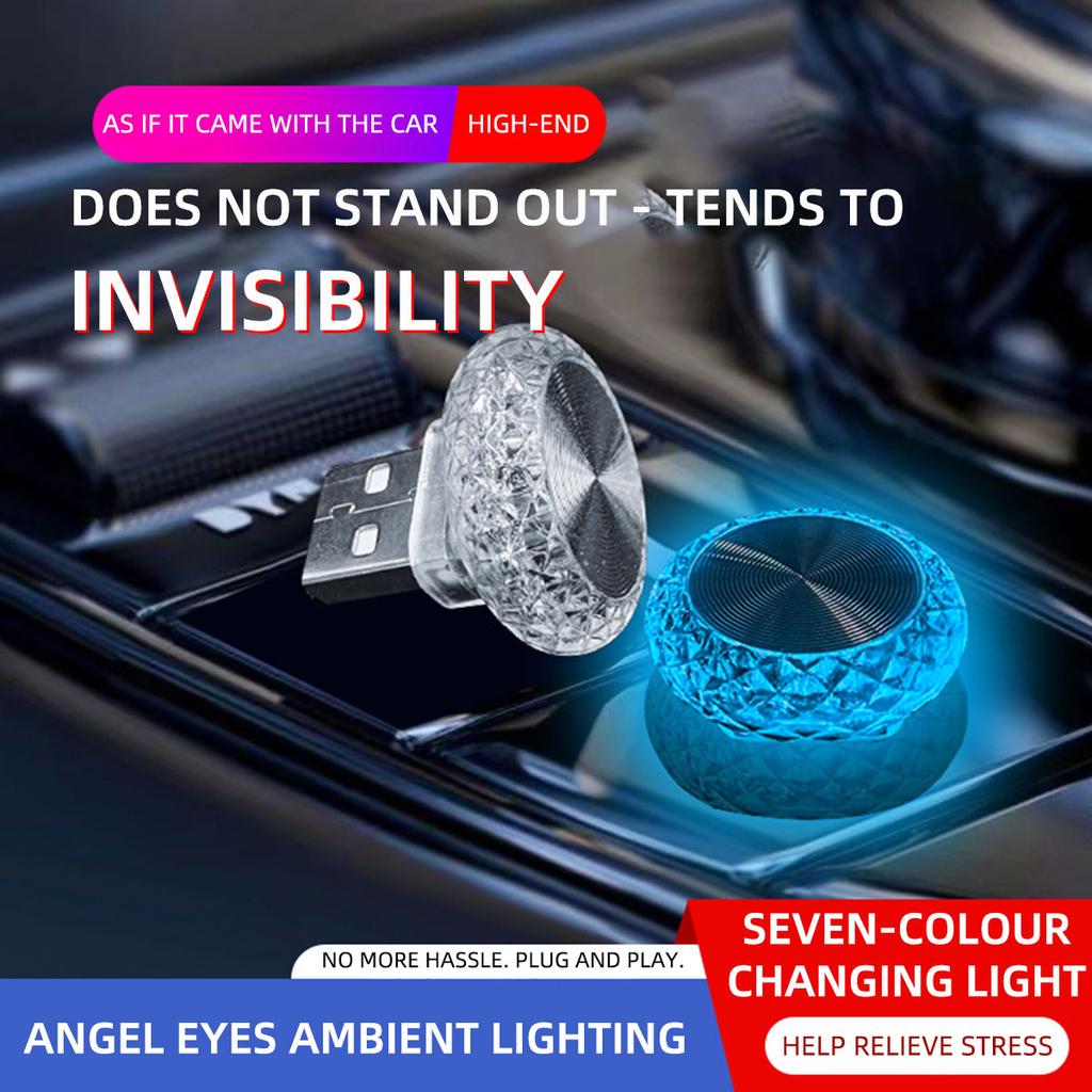 1x RGB Car USB Ambient Light Mini LED Decorative Atmosphere Lamps For Auto Interior Environment Light Computer Light Plug Play