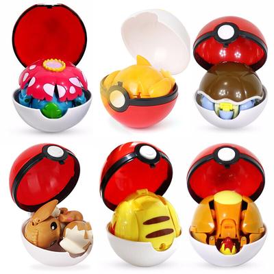 Figurine Pokemon Pokeball transformer Pikachu Dracaufeu Florizarre Tortank Mewtwo Léviator Solgaleo Lunala Evoli pokeball jouet cadeau