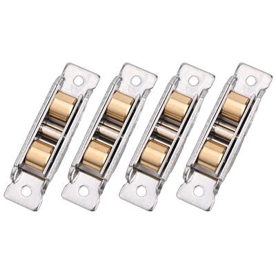Lot de 4 poulies de porte coulissante en acier inoxydable et cuivre, roulement à billes, pour armoire, fenêtre, accessoires