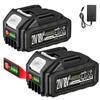UPF Compatible Makita Battery 18V/21V 4000mAh Two-Pack: Long Operating Time, Rechargeable Lithium-ion Battery with LED Battery Level Indicator, Compat