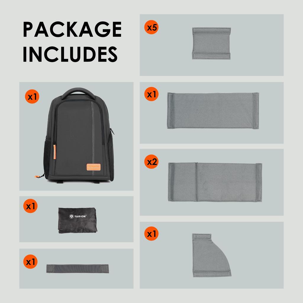 Lightweight Camera Backpack 2 Laptop Breathable Back Suitable for Photography and Commuting [TARION] 15L, Compartments, 15-inch Storage, System, TB-04