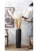 Jingdezhen Black Coarse Pottery Floor Vase: Modern Minimalist Japanese Decor for Hotel, Homestay, or Living Room.
