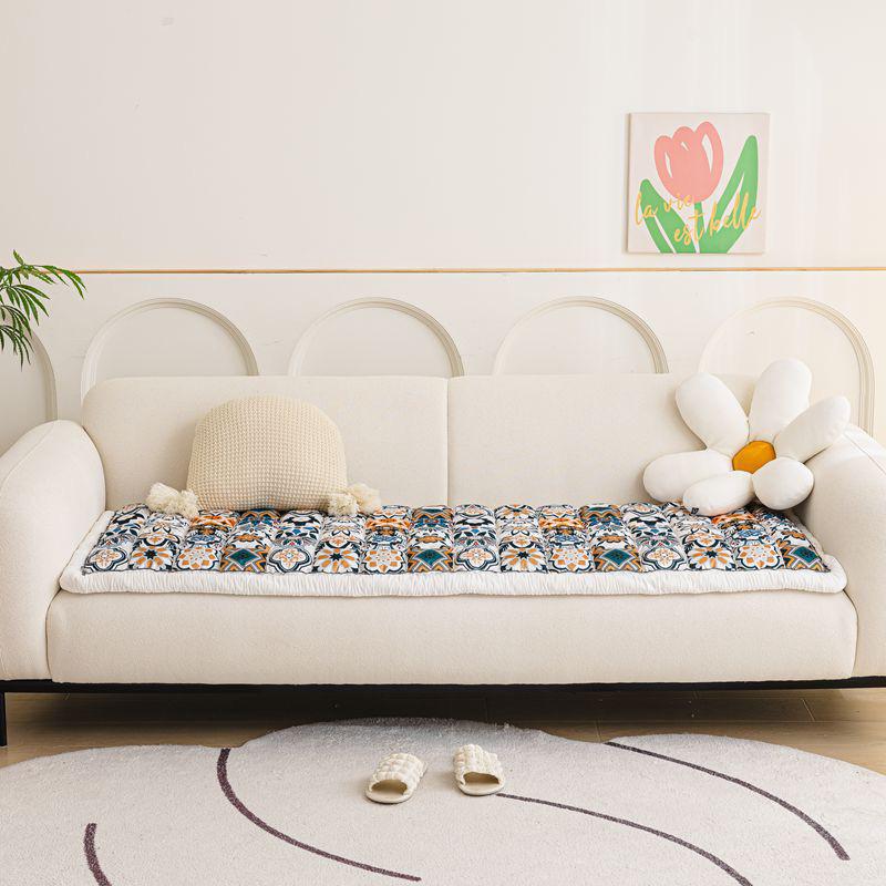 Thickened All-Cotton Four Seasons Non-Slip Sofa Cushion with High-End One-Piece Cover