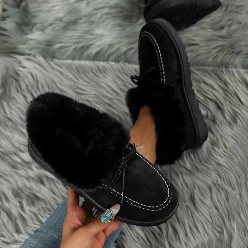 Fashion Ladies Shoes 2024 Brand Slip-on Women's Boots Fashion Turned-over Edge Daily Boots Women Winter Short Plush Keep Warm Snow Boots