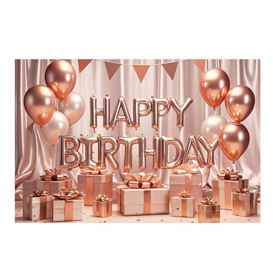 Happy Birthday Banner Hintergrund, Party Foto Hintergrundtuch für Feier, Girlande Flaggen Dekoration für Kinder Frauen, Happy Birthday Zubehör