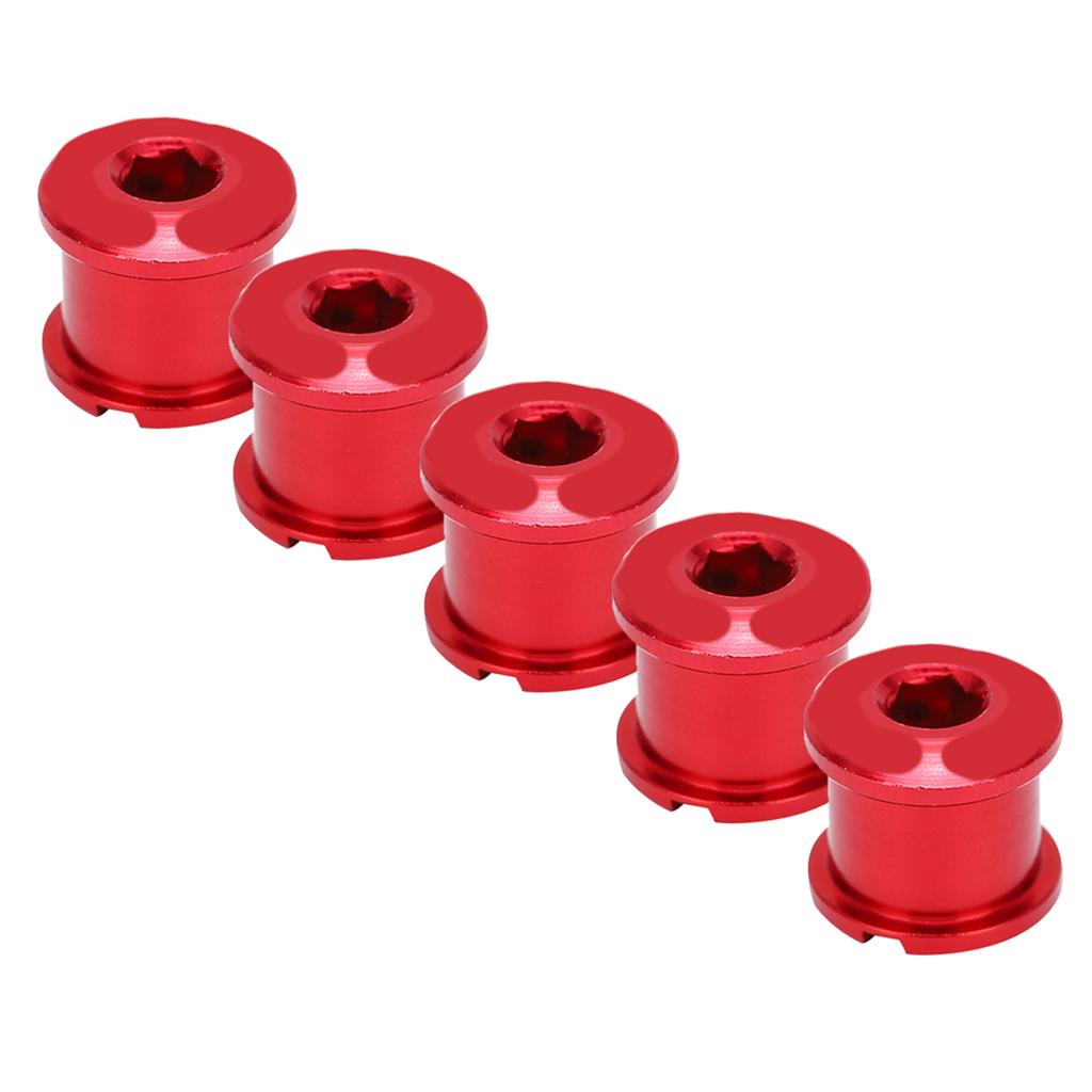 5 stk MTB Sykkel Kjedekransskrue Dobbel Kjedering Kranksett Bolt 7075 Aluminium SkiveskruerRød