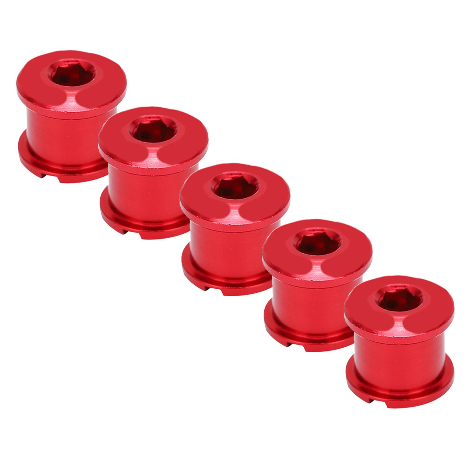 

5pcs MTB Bicycle Chainwheel Screw Double Chainring Crankset Bolt 7075 Aluminum Disc ScrewsRed красный