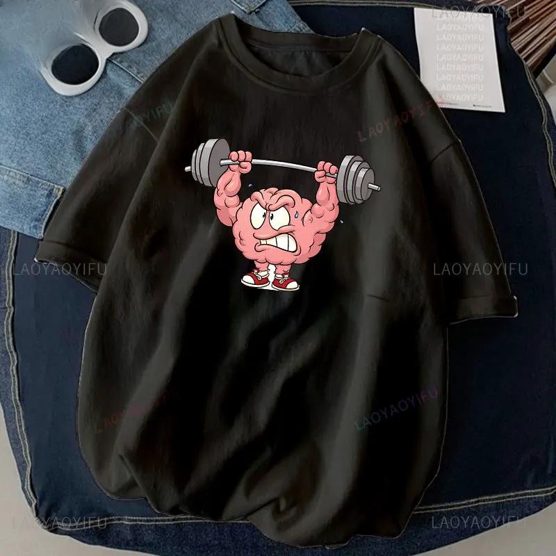 Kočka Vzpírání Potisk Tričko Cvičení Vtipný Gym Design Nálepka Grafika Vysoce Kvalitní Trička Dámské Oblečení Camisetas