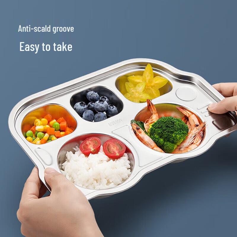 Maxcook Kids Stainless Steel Divided Meal Plate
