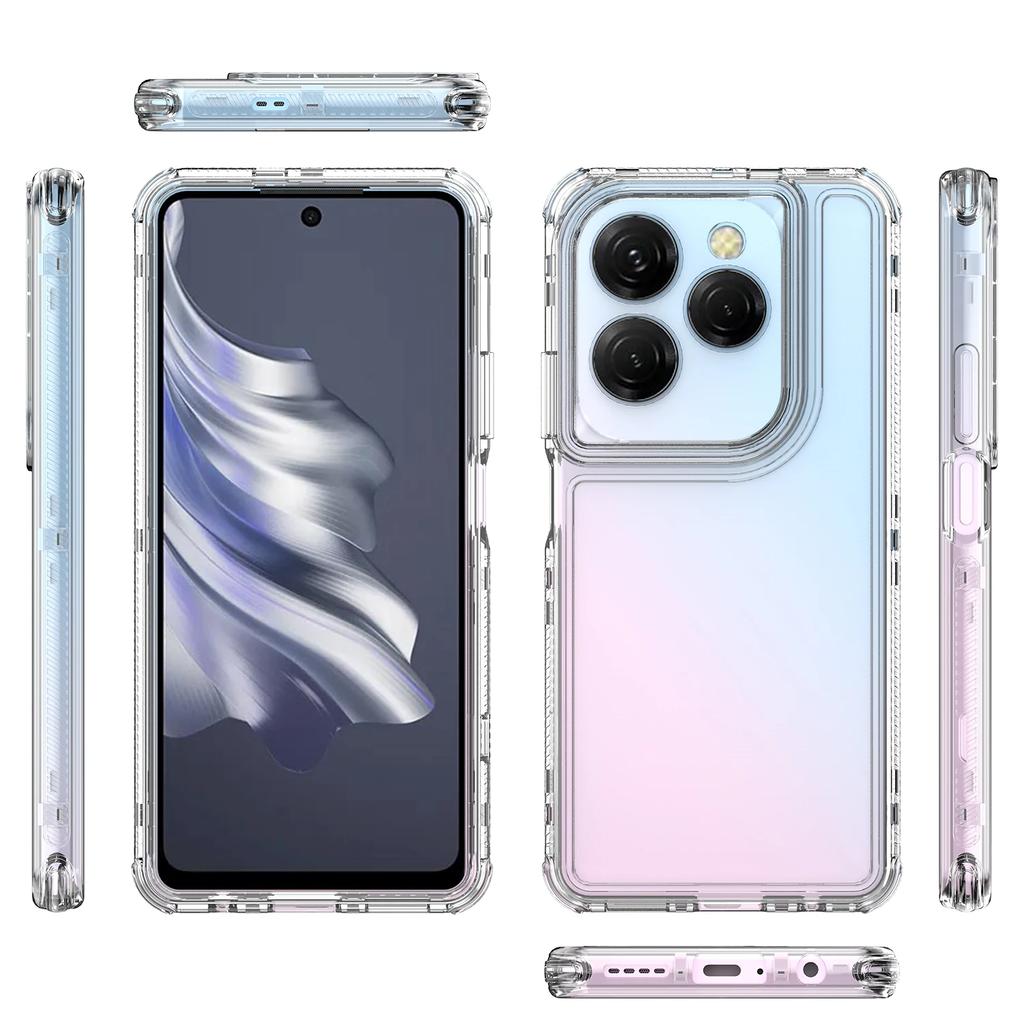 3 in 1 Hybrid Armor Shockproof Phone Case For Tecno Spark 20 Pro Hard Plastic Frame Transparent TPU Back Cover Coque Fundas