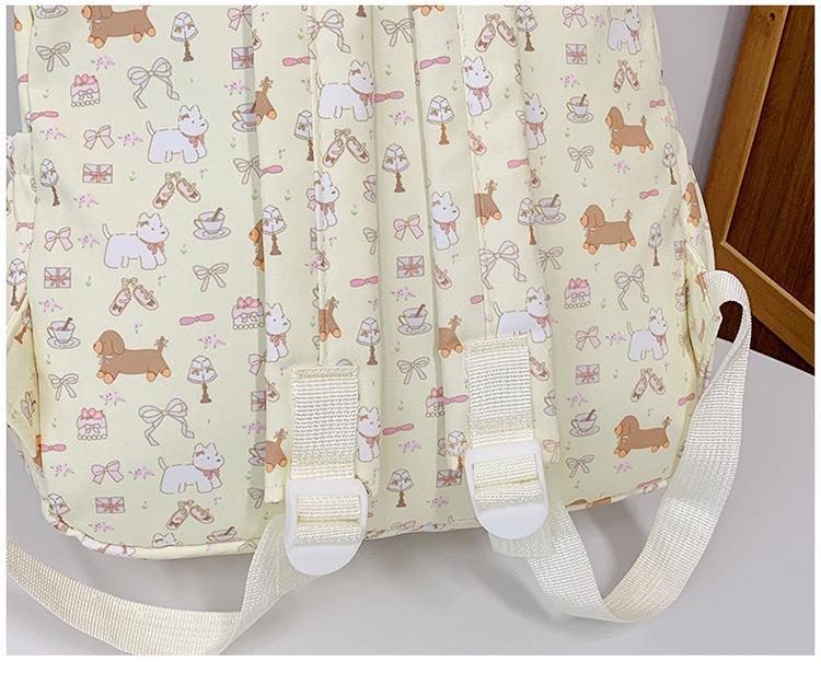 Versatile Floral Dachshund Backpack for Girls, Middle & College Students
