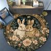 Rabbits Round Area Rug,Carpet Rug for Living Room Bedroom Sofa Playroom Decor,Non-slip Floor Mat