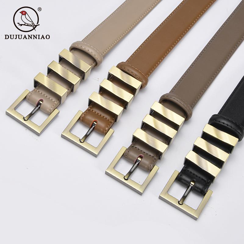 Women'S Belt Retro Pin Buckle Belt With Denim Suit Skirt Belt Simple
