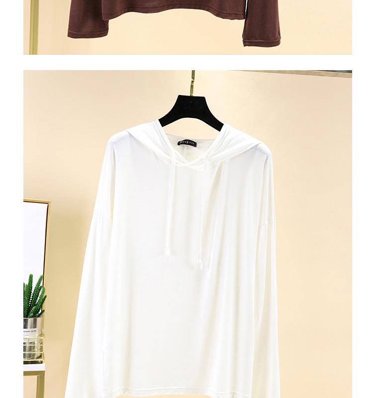 Women's Plus Size Loose Hooded Long Sleeve T-Shirt - Spring/Summer Sunscreen Layer