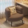Nordic Lambswool Casual Chair: Comfy Makeup Seat & Home Sofa with Light Luxury Round Stool