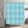 Blue White Geometric Shower Curtain Modern Bath Decoration For Home Decor Bathroom Accessory Rectangular Shape Pattern Water Res