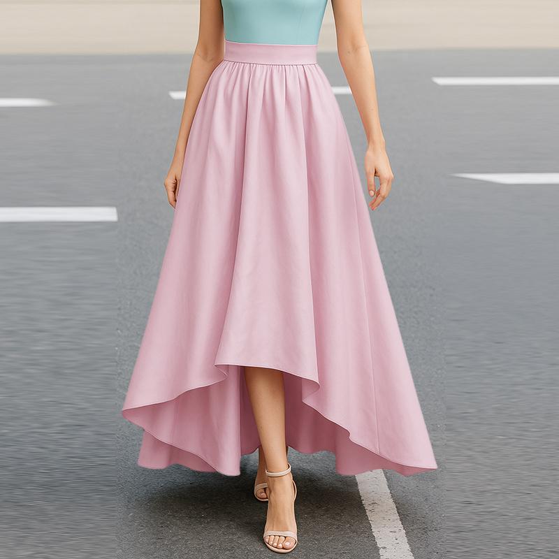 

ZANZEA Женские летние повседневные юбки с асимметричным подолом свободного кроя 5XL розовый