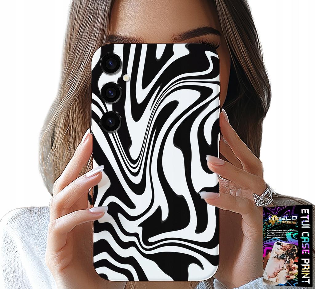 Etui Do Samsung Galaxy A16 4/5G - Czarno Biała Abstrakcja + Szkło Hart