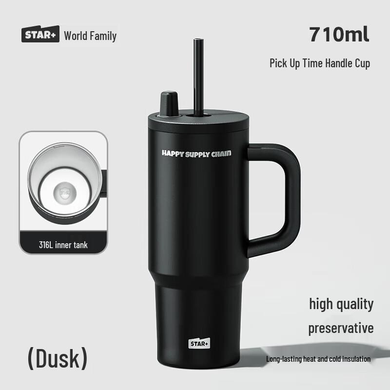 Large Capacity Car Straw Coffee Tumbler