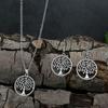 3-piece Vintage Ethnic Style Women's Jewelry Set: Antique Silver Tree of Life Pendant Earrings and Necklace, Simple and Unique Accessories