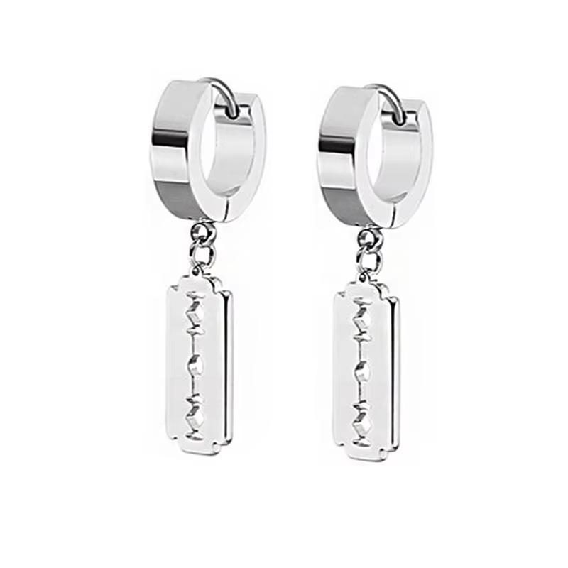 Nouveau Design Boucles d'Oreilles Pendantes Acryliques La Lame pour Hommes Femmes Punk Acrylique Rock Boucles d'Oreilles Lame de Rasoir Accessoires de Bijoux Mode