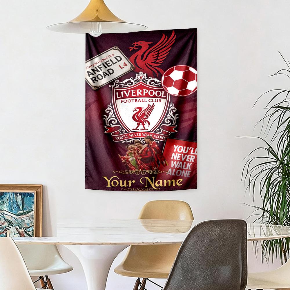 Liverpool Takımı Özel Adınız Duvar Dekoru Duvar Halısı Sanatı Evcil Hayvan Anma Doğum Günü Düğün Partisi Arka Planı Aile Hediyesi