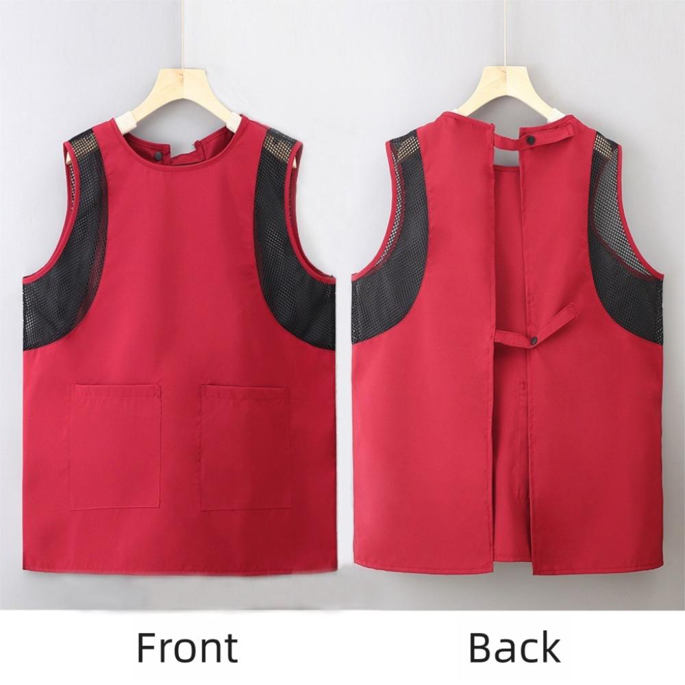 

Anti Dirty Apron Waterproof Kitchen Aprons Trendy Sleeveless Apron for Baking червоний