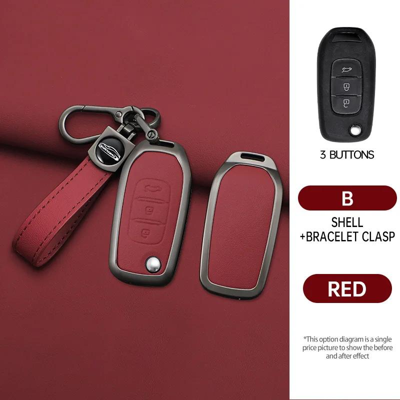 Interior Mouldings Alloy Leather Car Key Case For Renault GT line Kadjar Captur Megane Sandero Stepway Logan Clio5 Arkana Renaul