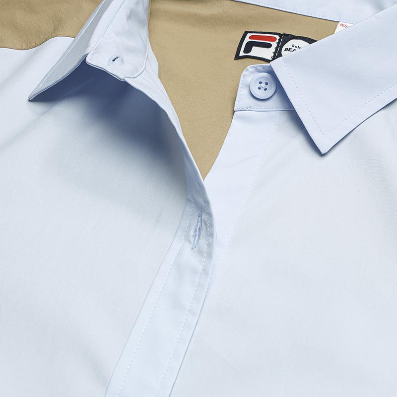 FILA × KOLOR BEACON Fashion Casual Versatile Shirt Women shirts Golden-Brown F11W636401FDK