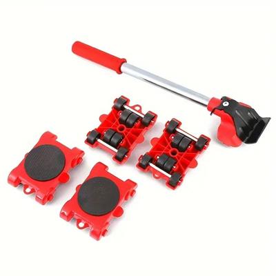 5Pcs Universal Wheel Furniture Mover Set 360 Degree Rotatable Non-slip Handle Easy Furniture Lifter Effort Saving