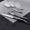 24pcs Laguiole Tableware Stainless Steel Cutlery 6 Steak Knife 6 Fork 6 Spoon 6 Teaspoon Silver Silverware Hollow Handle