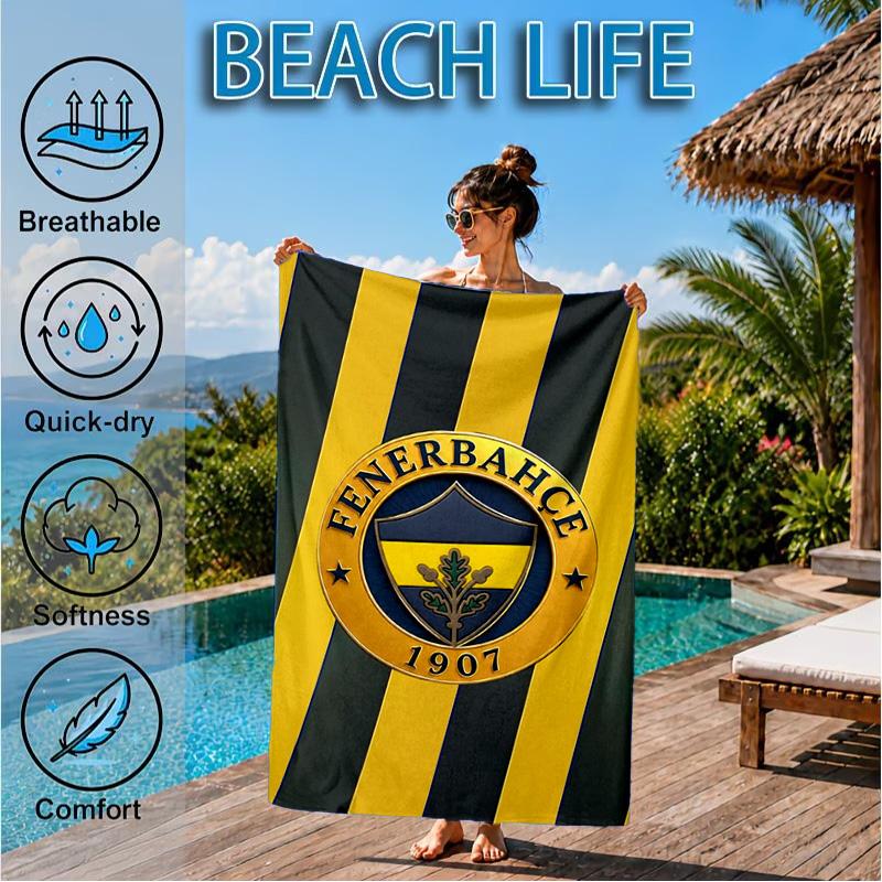 Fenerbah?e Crest Design Strandtuch, Schnelltrocknend, Pflegeleicht, Geeignet für Fitness und Strandurlaub, Sport-Essential