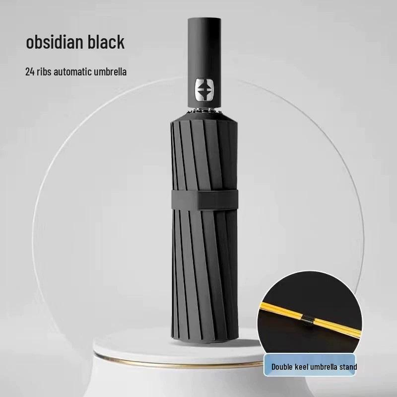Custom Logo Folding Umbrella with UV Protection - Black Glue Sun & Rain Shield
