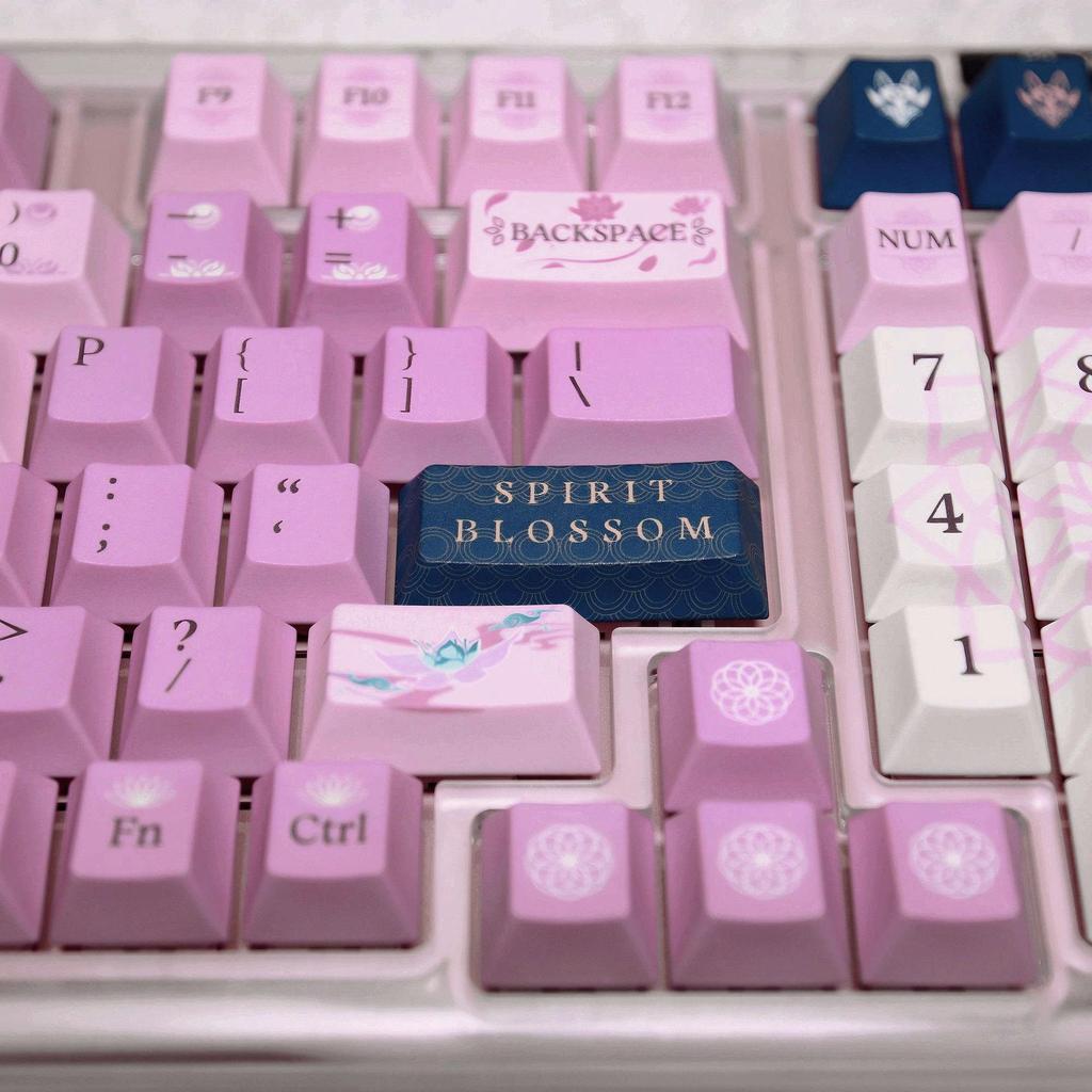 Soul Lotus PBT Keycap Set: Durable Five-Sided Dye-Sublimation, Cross Stem, Original Retro Design