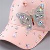 Stylish Rhinestones Baseball Hat for Women with Blingbling Butterfly Design and Sun Protective Duckbill for Everyday Wear