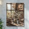 Vintage Metal Flower Wall Art Poster, 20x30cm Decorative Home Garden Sign