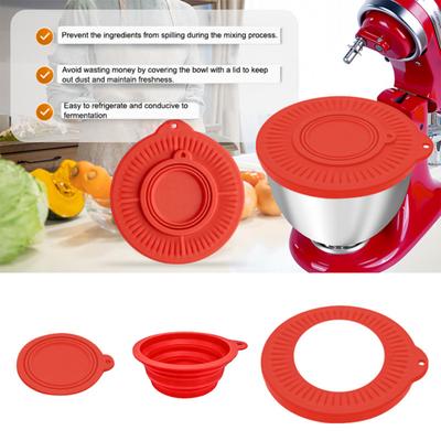 Silicone Seal Lid Bowl for KitchenAid 4.5-5QT Mixer Mess-Free Kitchen Mixer Anti-splash Protective Cover Replacement Mixer Accessories