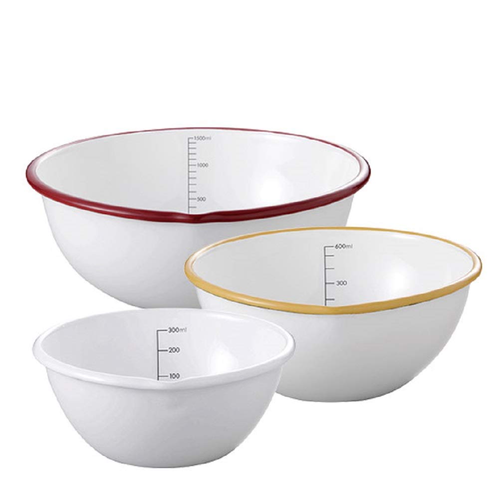 

MOCOMICHI HAYAMI Hayami Kitchen Kitchen Enamel Single Mouth Ball 3 Piece Set 3 Colors Fuji Enamel Moco s MOCO S [Authorized Store] #514
