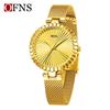 Ofns 1643 Brand Original Classic New Watches Fashion Women Quartz Movement Watch Geometric Dial Mesh Leather Belt Wristwatches