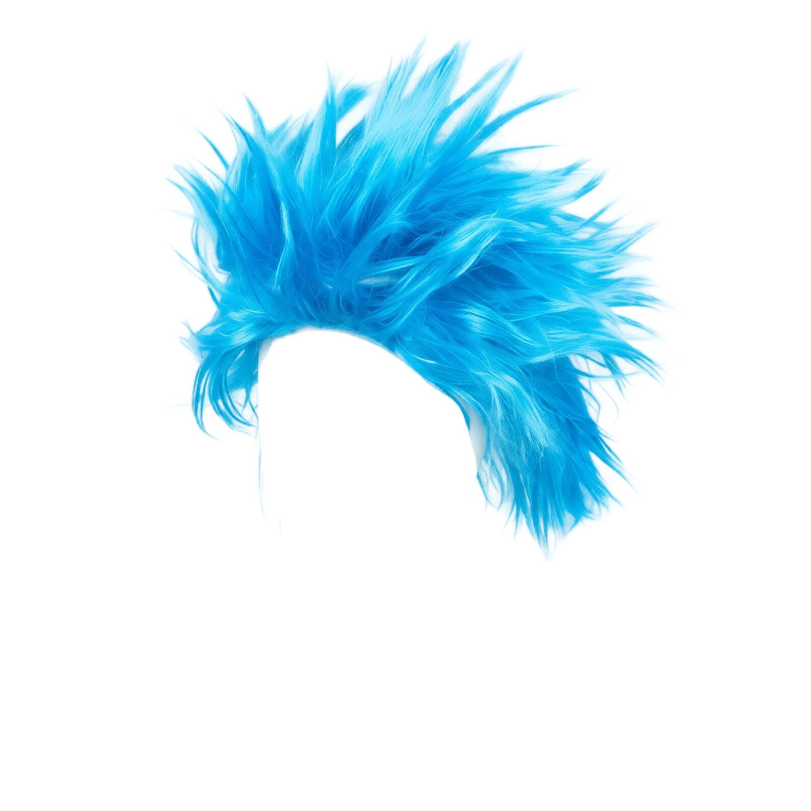 Blaue kurze Perücke mit stacheligen Haaren für Cosplay und Partykostüme One Size blau