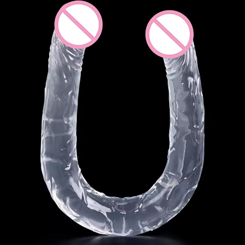 Çift Uçlu Gerçekçi Su Geçirmez Jöle Dildo Esnek Uzun Çift Taraflı Anal Oyun İçin Çiftler İçin G Noktası Stimülatörü Seks Oyuncakları