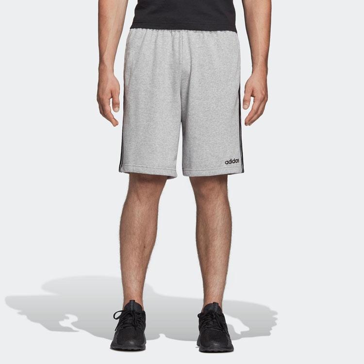 Men's adidas Stripe Logo Training Knit Casual Sports Shorts Gray DU7831