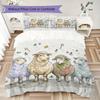 Watercolor Sheep Pattern Bedding Uilt Set Uilt Cover Pillowcase Home Decoration Birthday Gift (1 * Duvet Cover + 2 * Pillowcase Without Core)