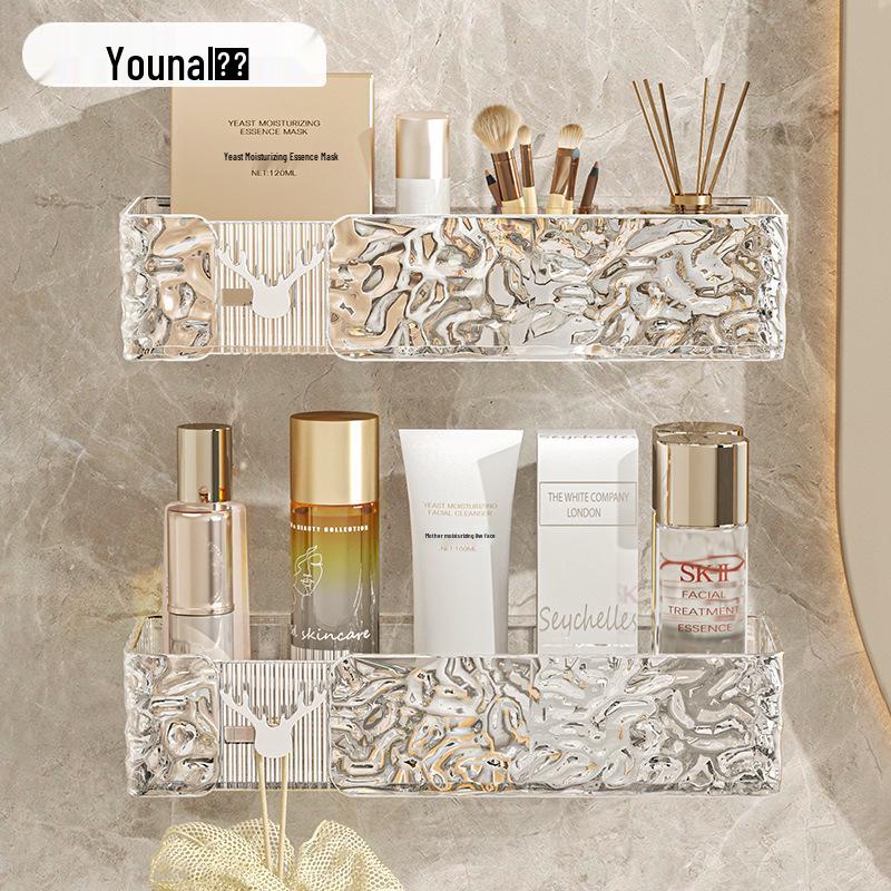 Punch-Free Wall-Mounted Bathroom Storage Box: Toilet Shelf for Towels and Cleanser.