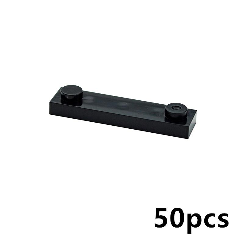 50Pcs High-Tech MOC Parts Building Blocks Plate 92593 Modified 1x4 with 2 Studs without Groove DIY Bricks Compatible with Toys