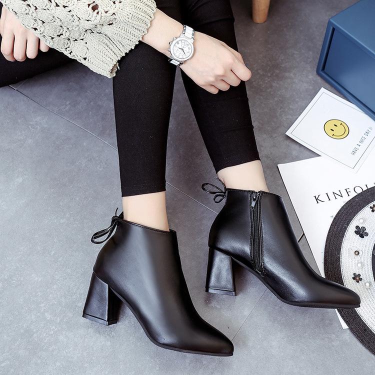 Fashion 2024 new Hot style Fashion women boots Round head thick bottom PU leather waterproof woman boots free shipping 668