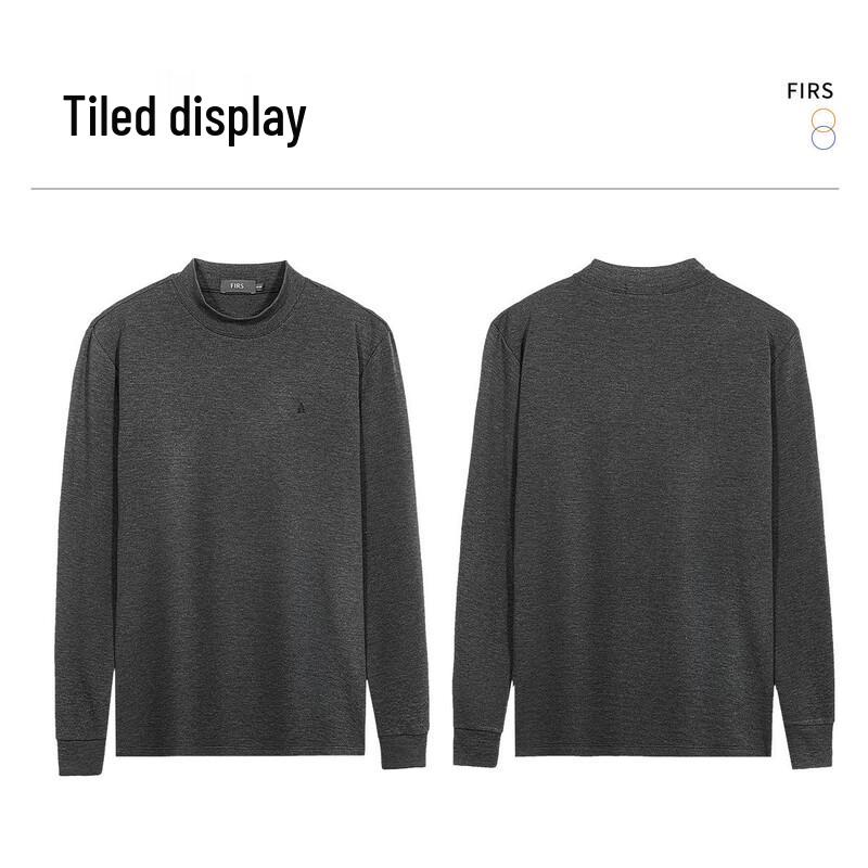Shanshan Men's Rabbit Velvet Blend Semi-High Collar Long-Sleeve T-Shirt