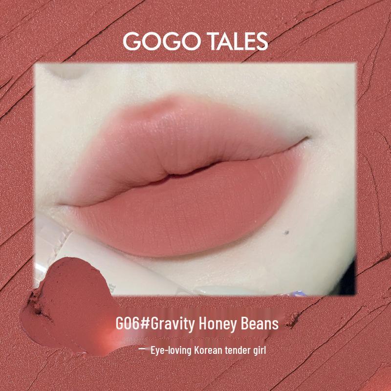 

GogoTales G06 Нюдовый блеск для губ: Матовый, цвет бобовой пасты, идеально подходит для студентов