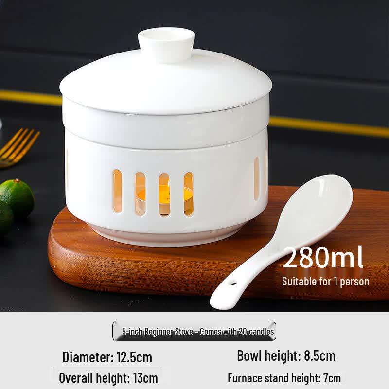 OIMG Ceramic Stew Pot with Candle Warmer